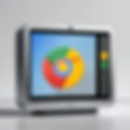Showcasing the Google Chrome casting icon on a desktop