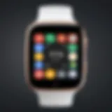 A modern smartwatch displaying various Google Wear apps