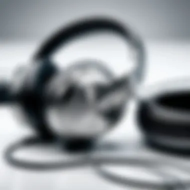 JLAB Headphones with Modern Audio Equipment JLAB over-ear headphones displayed alongside modern audio equipment