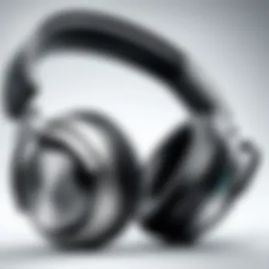 Close-up view of JLAB over-ear wireless headphones showcasing design details