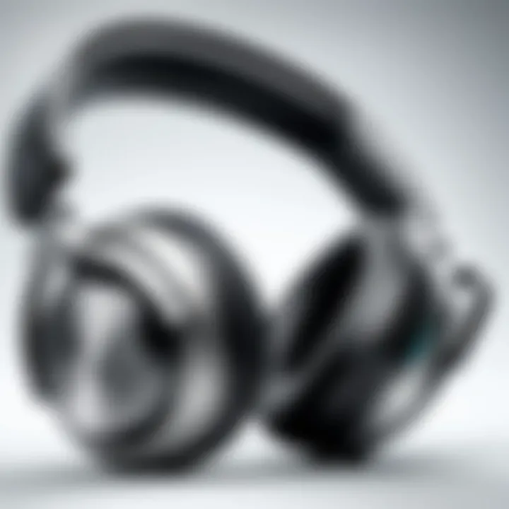 Close-up view of JLAB over-ear wireless headphones showcasing design details