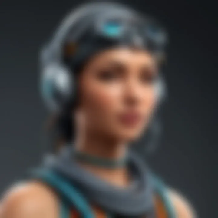 A detailed view of 3D character modeling in Maya showcasing intricate designs and textures.