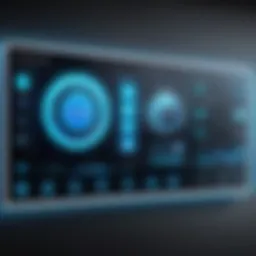 A futuristic smart home interface showcasing automation controls.