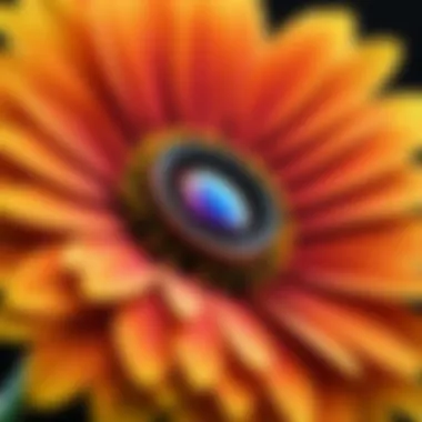 Macro Lens Capturing Details Creative shot taken with a macro lens attachment, highlighting intricate details of a flower.