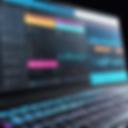 A dynamic interface of a music production software showcasing various tools and features.