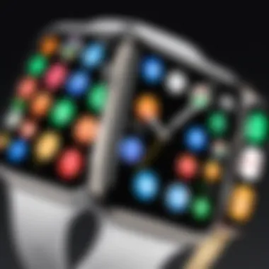 Apple Watch displaying various app icons