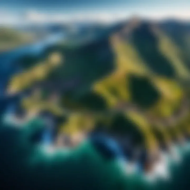A scenic landscape captured by a drone camera from above