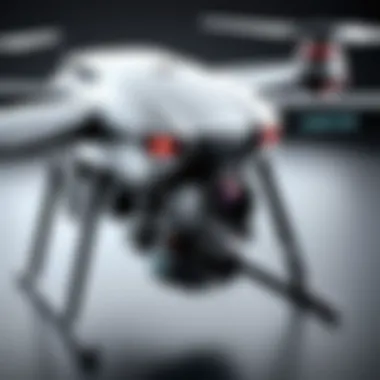 Drone Camera Features A close-up of a drone's camera showcasing its features