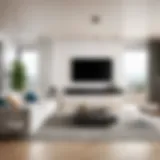 Modern home security system setup in a stylish living room