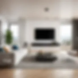 Modern home security system setup in a stylish living room