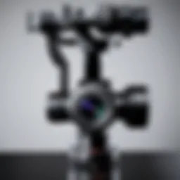 High-quality DSLR camera mounted on a three-axis gimbal.