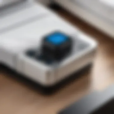 Smart Technology Controls of Eight Sleep Adjustable Base Close-up view of smart technology controls integrated into the base