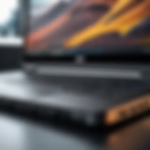 Close-up of a rugged laptop showcasing its robust casing
