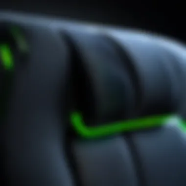 Material quality of the Razer Lumbar Cushion highlighted through a close-up shot.