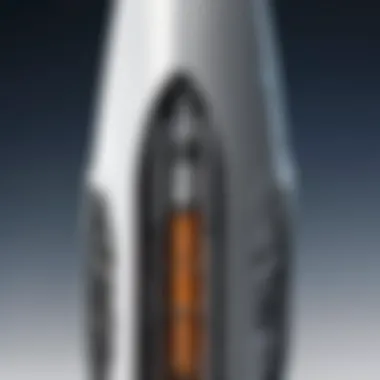 Intricate design details of the Sabrent Rocket Q Close-up of Sabrent Rocket Q's sleek design