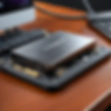 Sabrent Rocket Q NVMe SSD on a sleek desk Sabrent Rocket Q NVMe SSD showcased on a desk