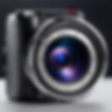 Advanced Lens System of the Samsung Gear Camera Close-up of the advanced lens system of the Samsung Gear Camera highlighting its technological sophistication.