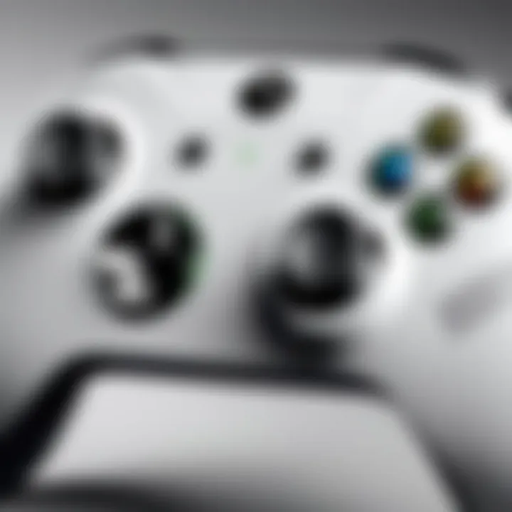 A close-up of the Xbox Series S controller showcasing its design