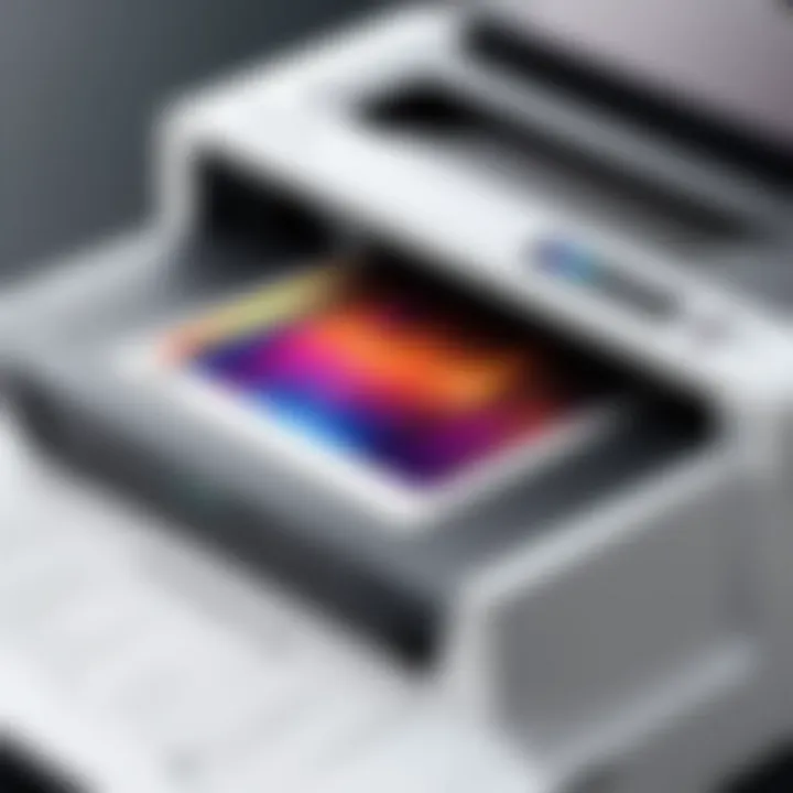 Detailed view of printer specifications and features