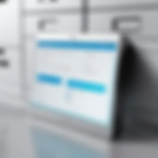 User interface of virtual file cabinet software showcasing document organization