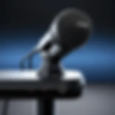 Close-up of wireless boom mic technology