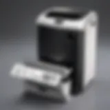 Fellowes paper shredder in action showcasing its efficiency