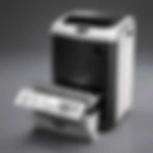 Fellowes paper shredder in action showcasing its efficiency
