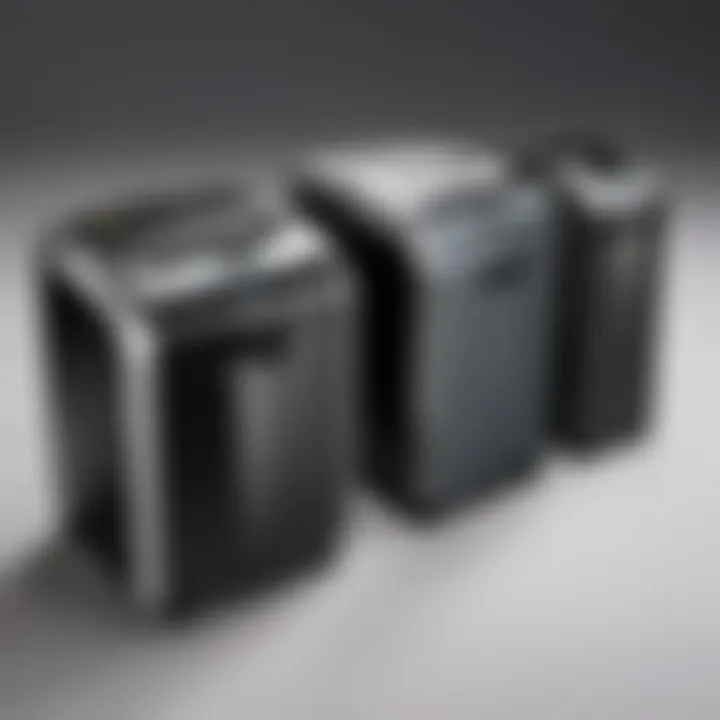 Comparison chart of various Fellowes shredder models