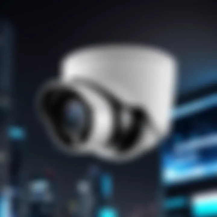 Futuristic concept of security camera technology