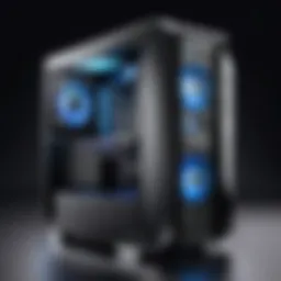 A sleek and modern PC case showcasing airflow design