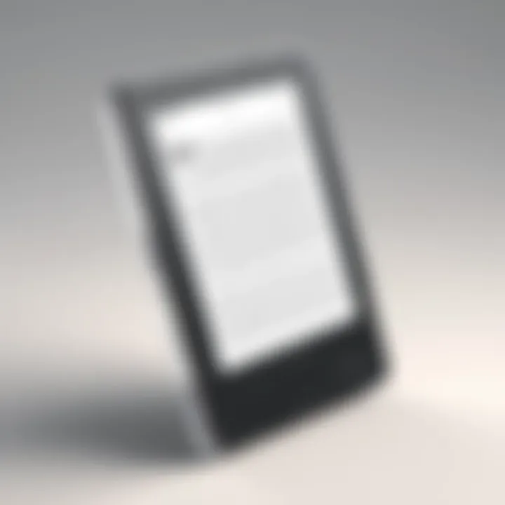 A digital interface showcasing the Kindle app's reading and listening features.