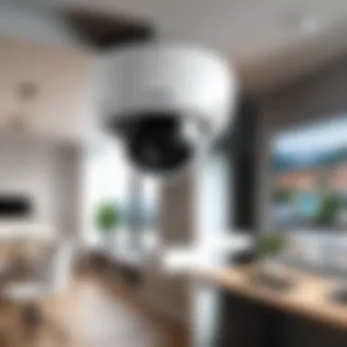 Integration of Wired Security Cameras Diagram depicting the integration of wired indoor security cameras into a broader security system.