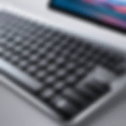 A sleek and modern iPad Air keyboard showcasing its elegant design