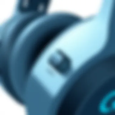 Controls of Logitech G Pro X Wireless Headset Detailed view of Logitech G Pro X Wireless headset controls