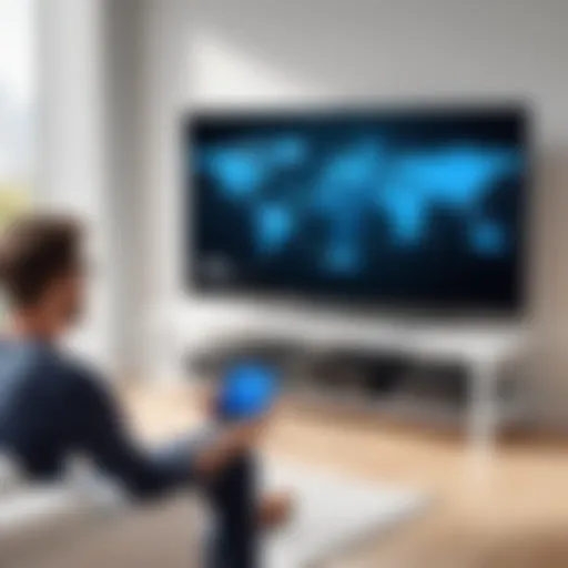 Diagram illustrating wireless screen sharing techniques between mobile devices and TVs