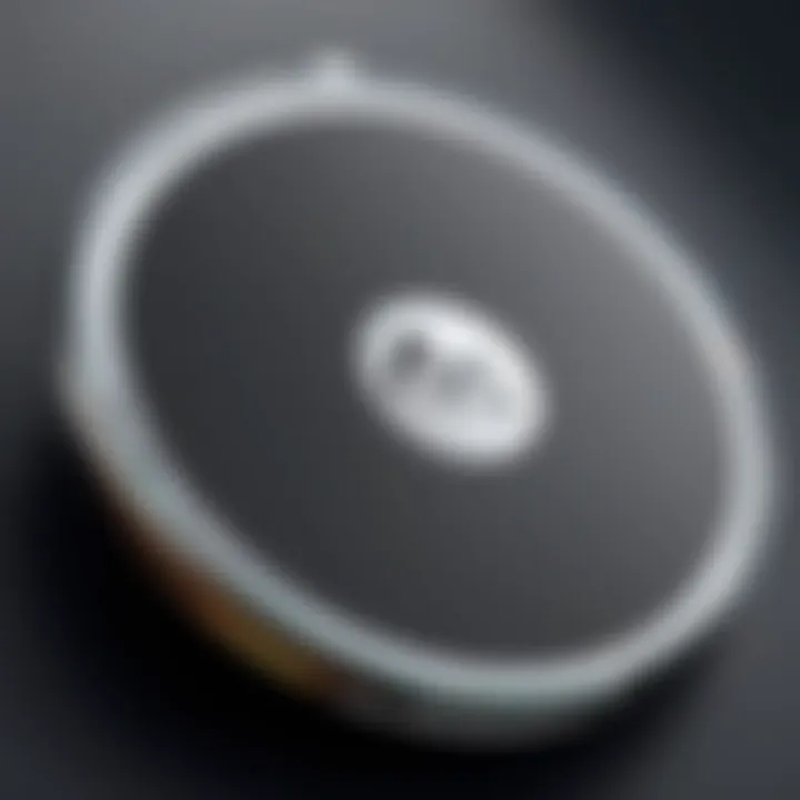 Close-up of the charging pad's technology