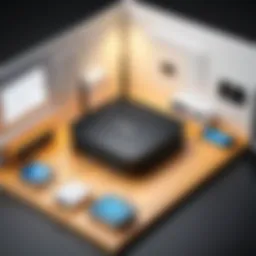 An illustration showcasing the components of a whole house VPN router setup