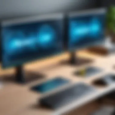 Efficient Monitor Sharing Configuration Dual setup showcasing monitor sharing between two computers
