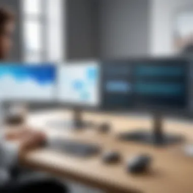 Multitasking in a Dual Monitor Environment Software interface demonstrating multitasking capabilities