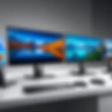 Various Dell monitor models displayed in a professional setting