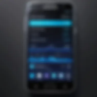 Technology Advancements in Samsung Galaxy Interface Close-up of Samsung Galaxy cell phone interface highlighting technology advancements.