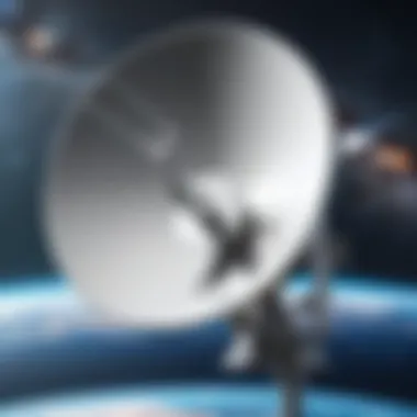Satellite Dish Connectivity A satellite dish receiving signals from space