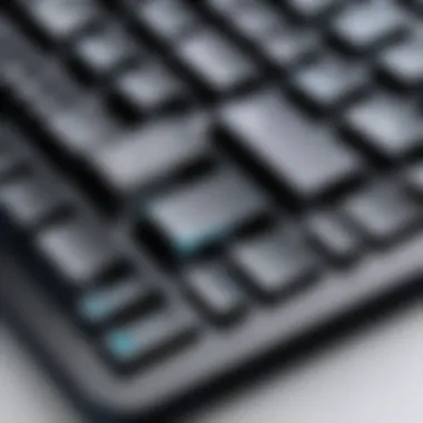 Close-up of keyboard keys with tactile feedback