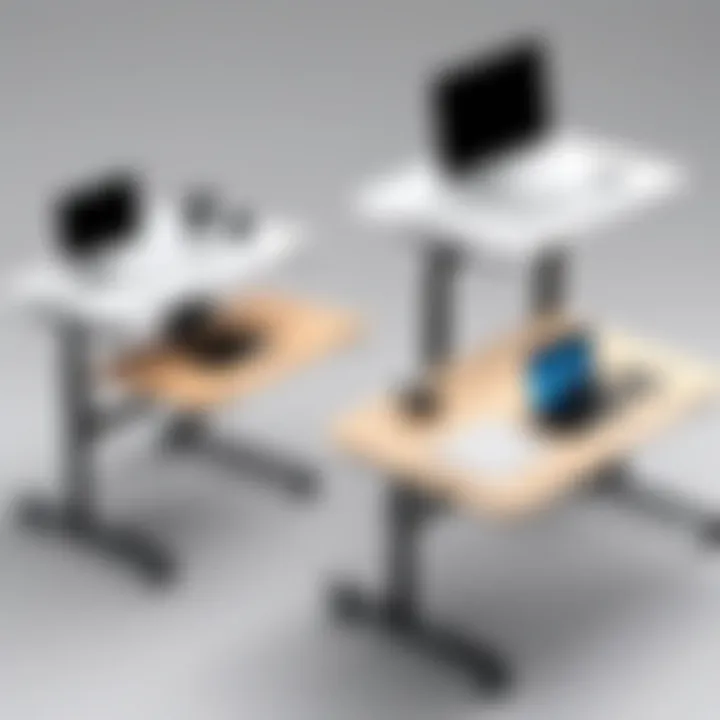Diverse design options of small mobile standing desks