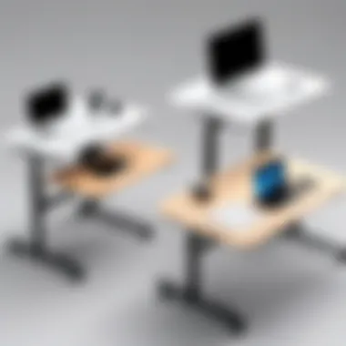 Exploring Varied Design Options Diverse design options of small mobile standing desks