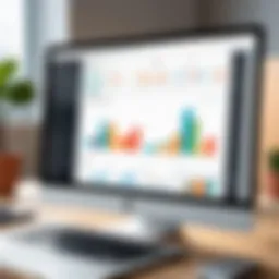 Illustration showcasing a dashboard of productivity tracking software