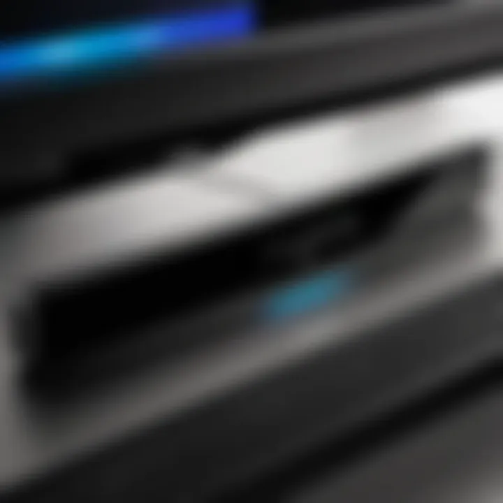 Close-up of the Sonos sound bar control interface demonstrating usability.