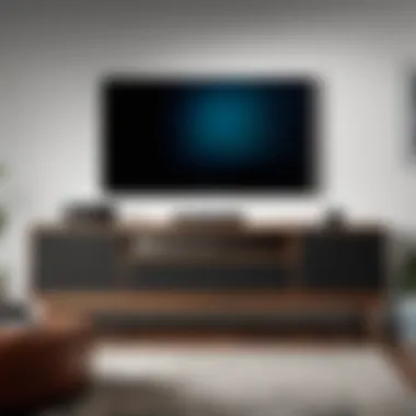 Sonos Sound Bar in Home Theater Setup Sonos sound bar in a home theater setup highlighting its integration.