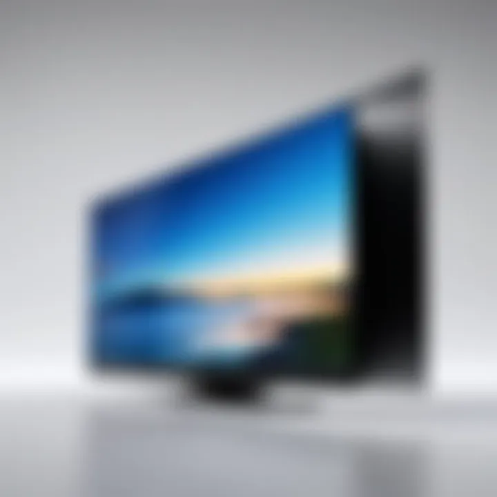 A side view of Sony's premium television highlighting its sleek design