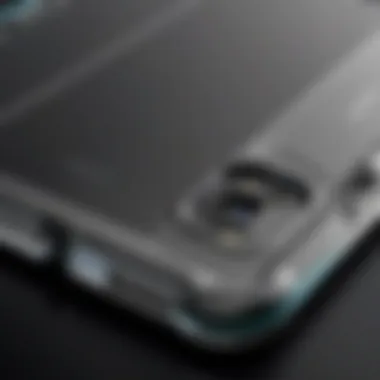 Detailed view of the Speck case showcasing its protective features.